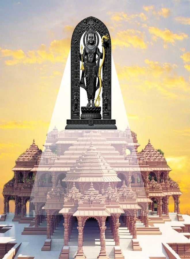 BLADESMITH 3D Ram Lalla Murti- Ayodha Mandir Shree Ram Lalla Idol Showpiece for Home Décor I House Mandir, Decoration & Temple (Black & Golden) 6INCH - Image 2